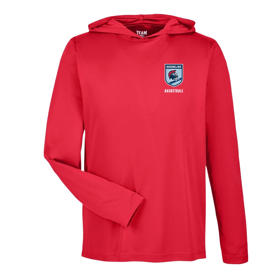 Brookline Basketball Shield Logo Hooded T (Adult)