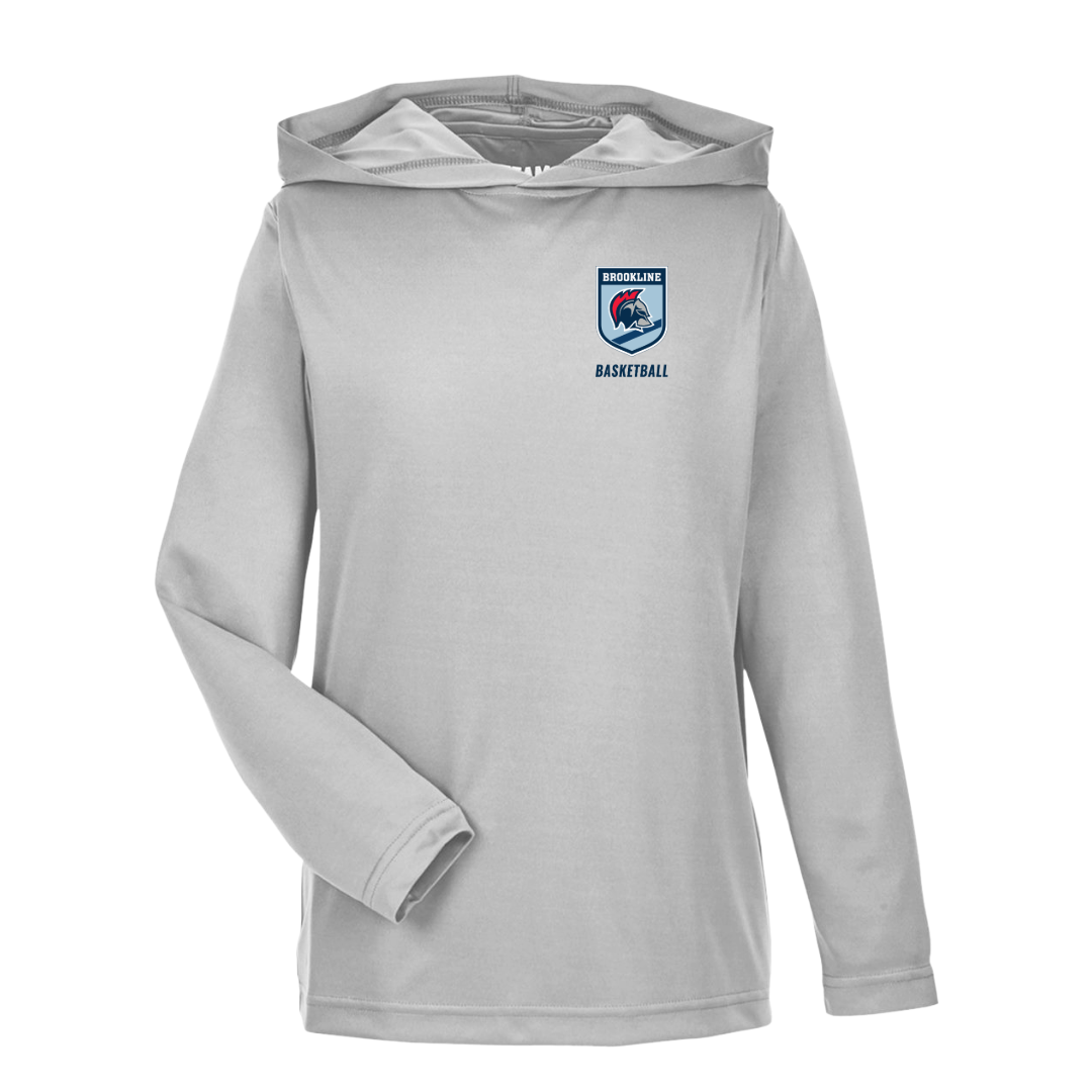 Brookline Basketball Shield Logo Hooded T (Adult)