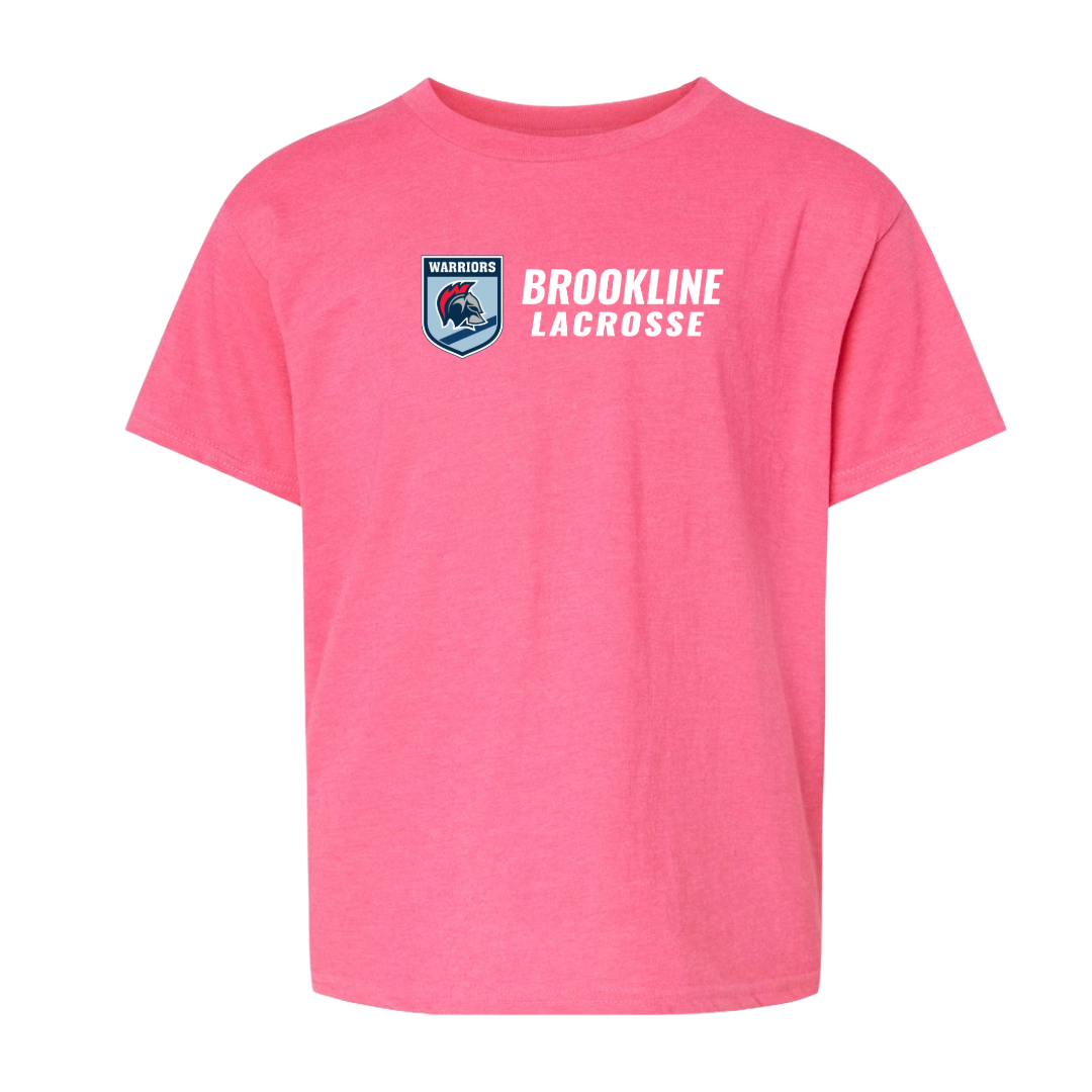 Brookline Lacrosse Warrior Pink T-Shirt (Youth)